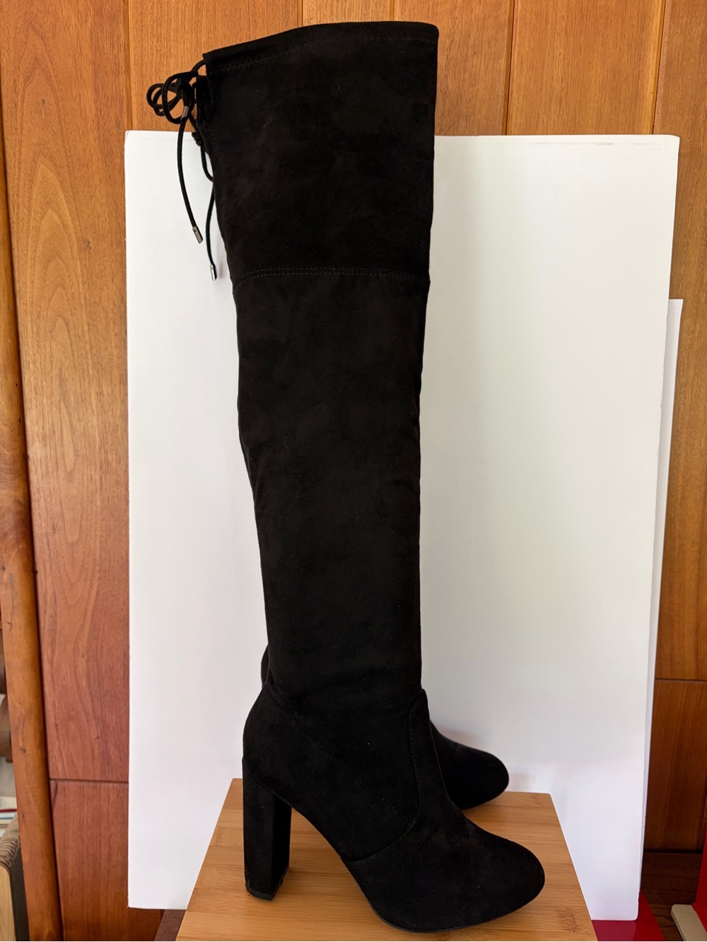 Black Over-the-Knee Heeled Boots! Sz. 8 Side Zippers. Sexy! Club!